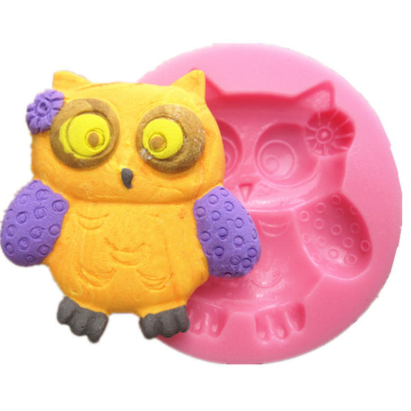 Cute Owl Silicone Fondant Mold Chocolate Polymer Clay Mould