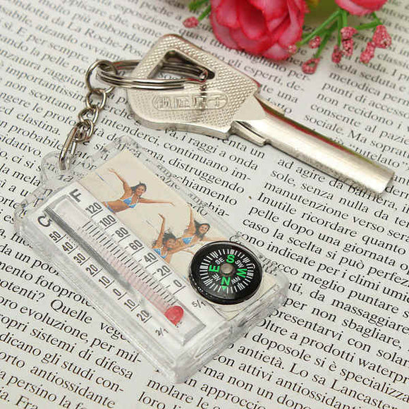 Pocketable Weather Glass & Compass Key Chain
