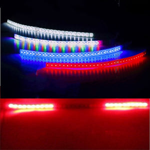 2pcs Red Scanning Light LED Strip Decoration Flashing Lamp
