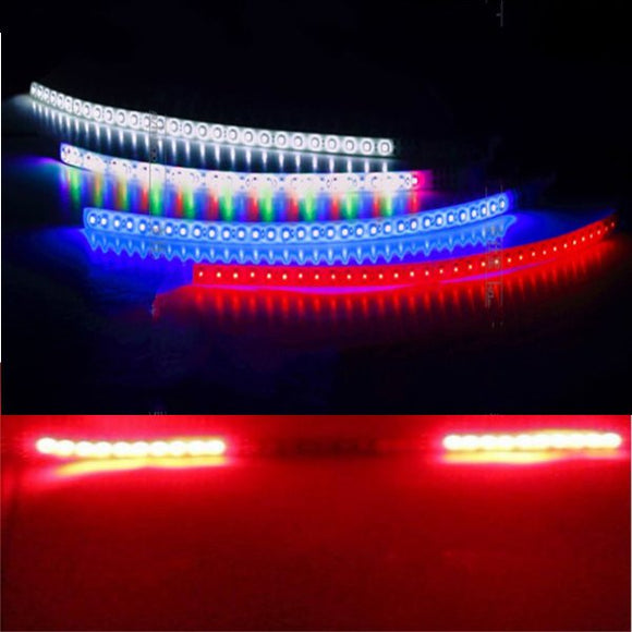 2pcs Red Scanning Light LED Strip Decoration Flashing Lamp