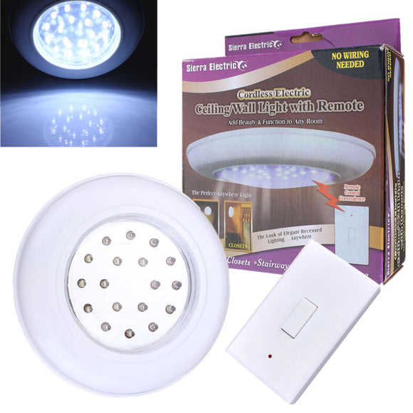 Battery Operated Wireless LED Night Light Remote Control Ceiling Light