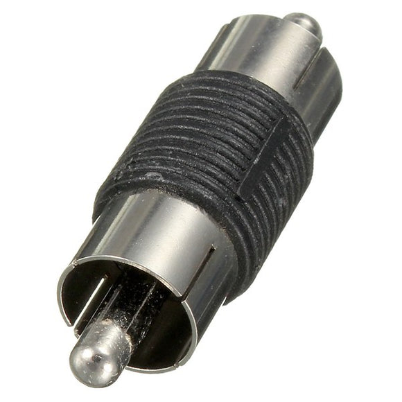 2XMale to Male RCA Phono Coupler AV Audio Adapter Connector Nickel