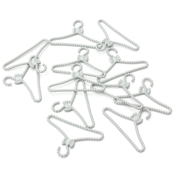 12 PCS Plastic Mini Clothes Hanger for Barbie Doll Clothes Accessories