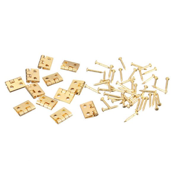 12xMini Metal Hinges with Screws For barbie 1/12 Dollhouse Furniture