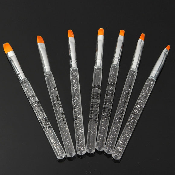 7pcs UV Gel Acrylic Crystal Nail Design Builder Painting Brush Pen