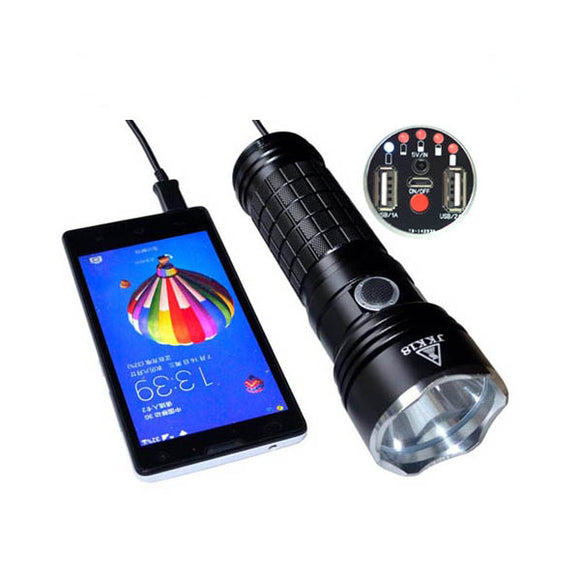 JKK18 XM-L2 LED Flashlight With Mobile Power Bank Charging