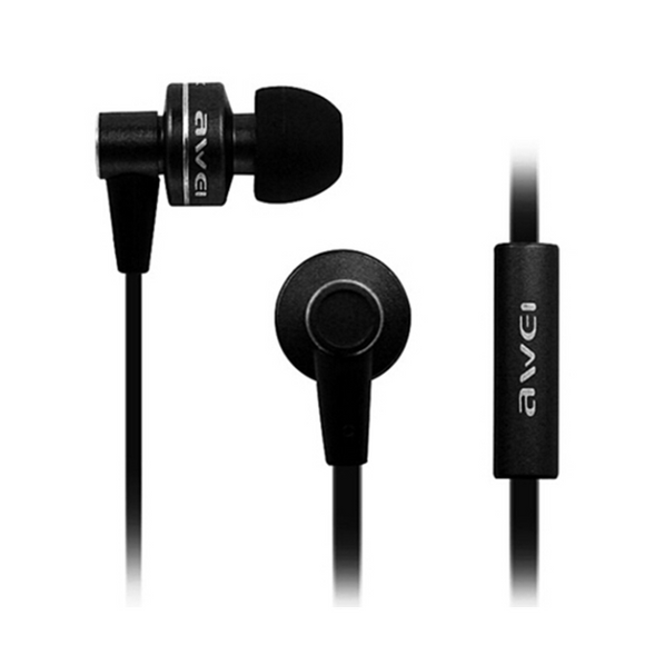 Awei ES-900m Super Bass Metal Headphones With MIC For Cell Phone