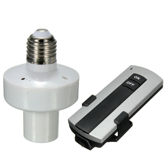 E27 Screw Wireless Remote Control Light Lamp Bulb Holder Cap Socket