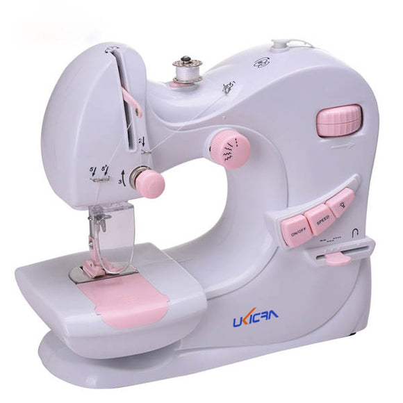 5 Stitches Multifunction Electric Double Stitches Sewing Machine Auto Winding Sewing Tool with LED