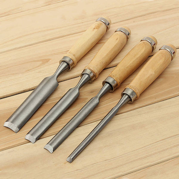 4pcs Woodworking Carving Hand Chisel Wood Firmer Gouge Set