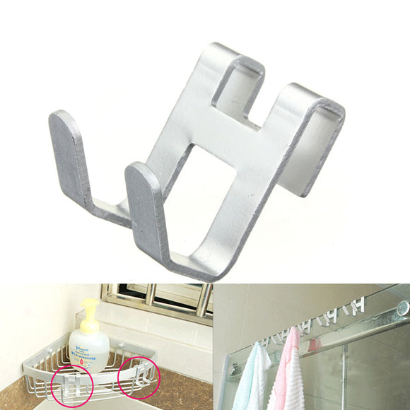 Thicken Space Aluminum Door Hook Hanger Towel Rail H Shape Silver