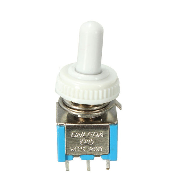 6 Pins 3 Position ON/OFF/ON Toggle Switch White Rubber Cap Waterproof