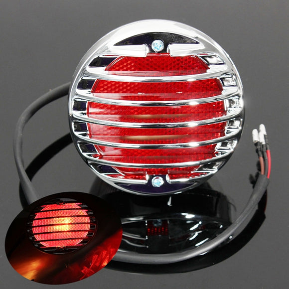 Chrome Motorcycle Tail Brake Red Light For Harley Bobber Chopper Rat