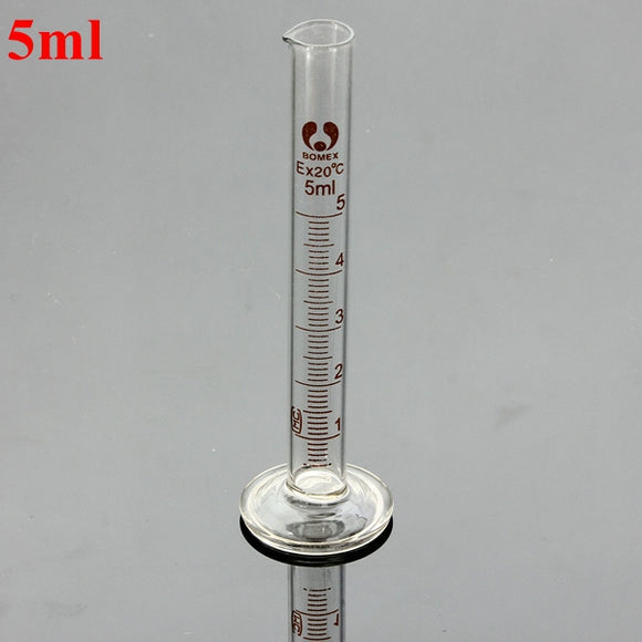 5ml Glass Graduated Measuring Cylinder Tube With Round Base And Spout