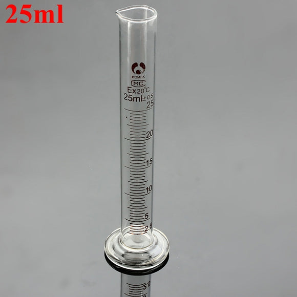 25ml Glass Graduated Measuring Cylinder Tube Laboratory Glassware