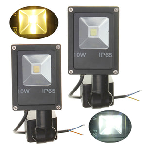 12V 10W PIR Motion Sensor LED Flood Light IP65 Warm/Cold White Light