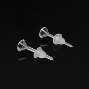 1 Pair Clear Plastic Earring Backs Stoppers Earnuts Studs Ear Plug