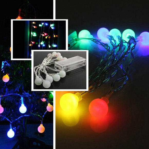 10 LED Battery Operated Colorful Ball String Fairy Light Party Xmas Wedding