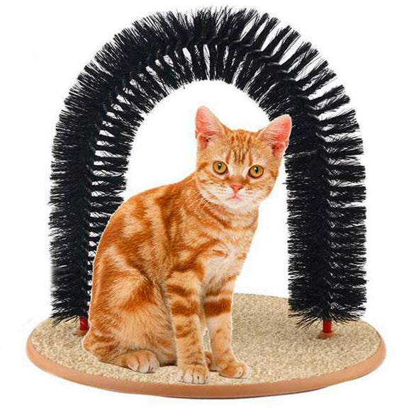 Cat Self-Groomer Arch Bristles Kitten Massager Scratcher Carpet
