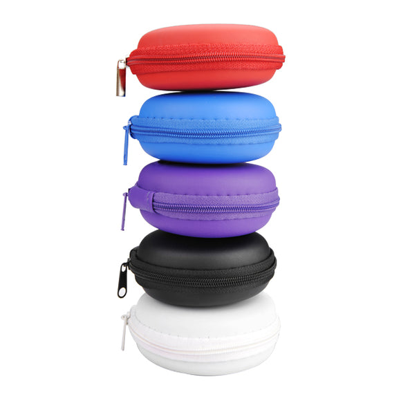 Small Round Carrying Storage Bag Case For Earphone Cable