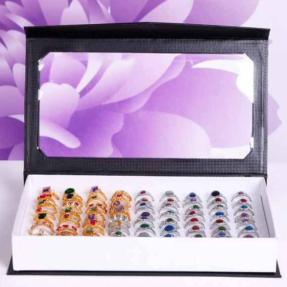 72 Slots Rings Holder Box Tray Organizer Show Case Jewelry Display