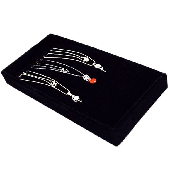 11 Slots Black Necklaces Organizer Display Showcase Hook Jewelry Box
