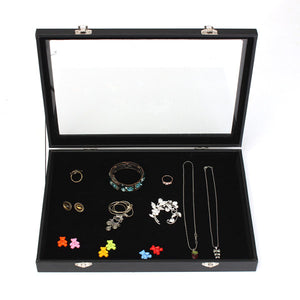 Large Jewelry Tray Storage Box Necklaces Earrings Bracelets Showcase