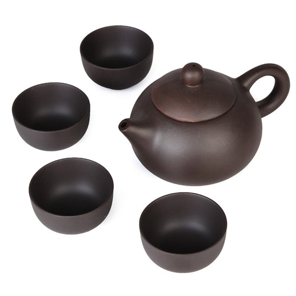 5Pcs/set  Kung Fu Tea Chinese Ceramic Cups Yixing Purple Clay Tea Pot