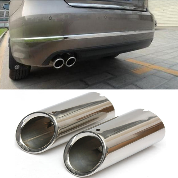 2X Stainless Steel Exhaust Muffler Tip Trim Tailpipe for VW SCIROCCO MK3 09-14
