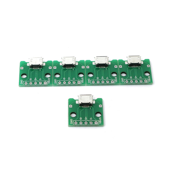 5Pcs 5Pin MICRO USB To DIP Adapter Module B Type Pcb