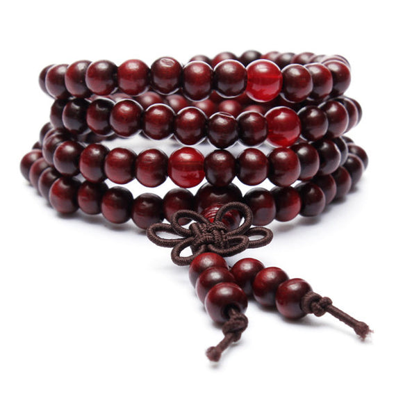 108Pcs Vintage Multilayer Sandalwood Buddhist Buddha Prayer Beads Bracelet for Men Women