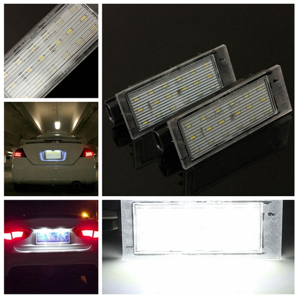 2X Car Error Free LED License Number Plate Light Lamp For Renault