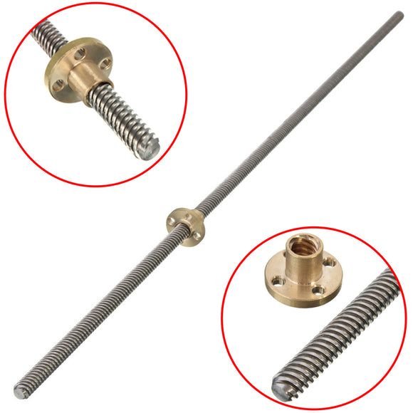 Machifit 500mm Lead Screw 8mm Thread 2mm Pitch Lead Screw with Copper Nut