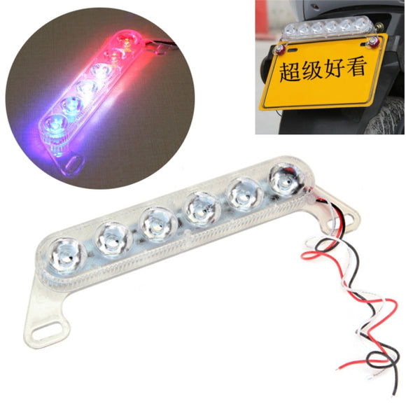 12V Motorcycle License Plate LED Brake Lamp Tail Strobe Flashlight
