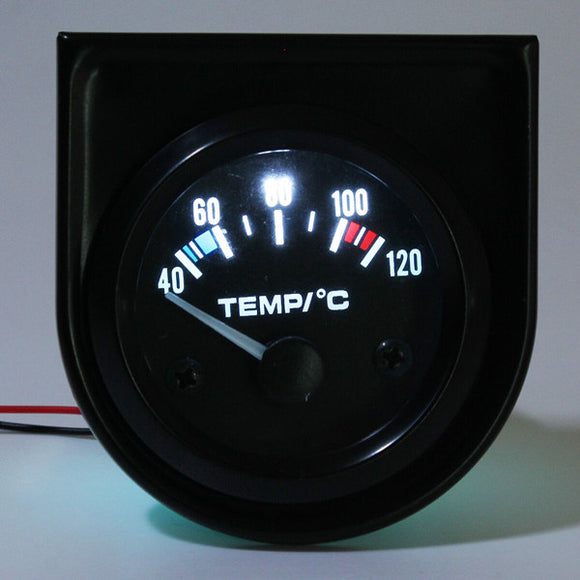 2Inch 52mm Universal Car Pointer Water Temperature Temp Gauge 40-120 White LED