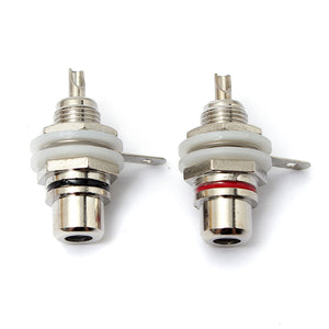 2pcs Silver Plated RCA Panel Chassis Socket Female Jack Connectors for Phono