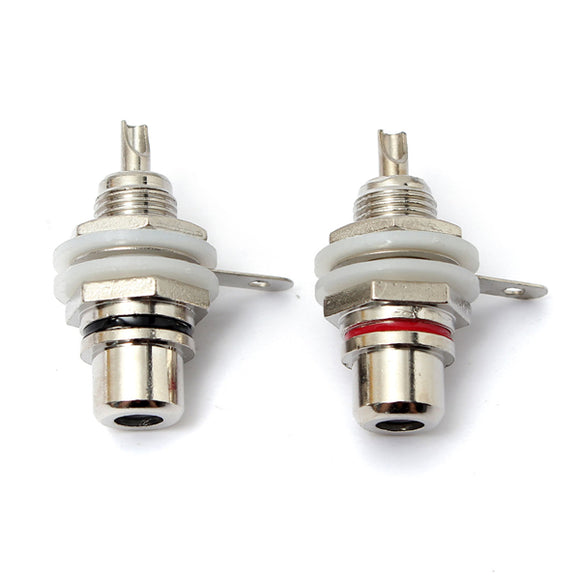 2pcs Silver Plated RCA Panel Chassis Socket Female Jack Connectors for Phono