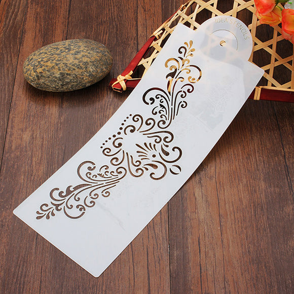 10inch Cake Sides Stencil Elegant Flowers Cake Coffee Stencils Decorating Tool