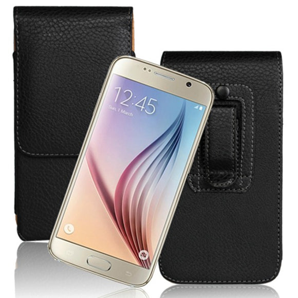 Litchi Grain Waist Hanging Leather Case For Samsung Galaxy S6 G9200