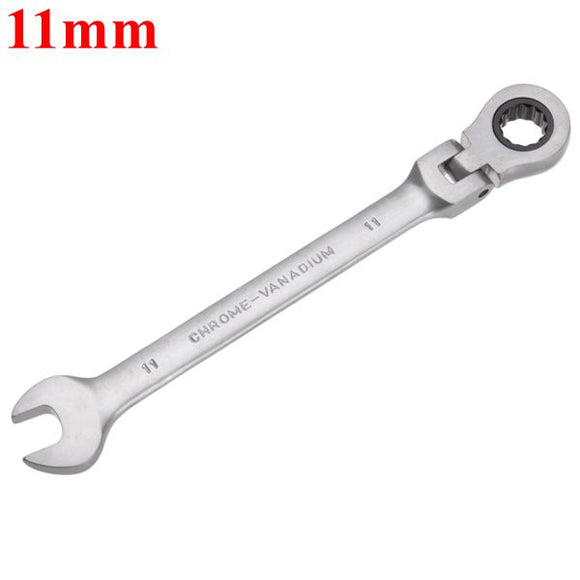 11mm Metric Chrome Flexible Head Ratchet Action Wrench Spanner Nut Tool