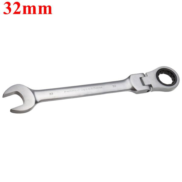 32mm Metric Chrome Flexible Head Ratchet Action Wrench Spanner Nut Tool