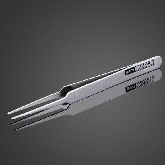 GOOI TS - 14 1mm Superfine Straight Tweezers Non-corrosive Stainless Steel Tweezers