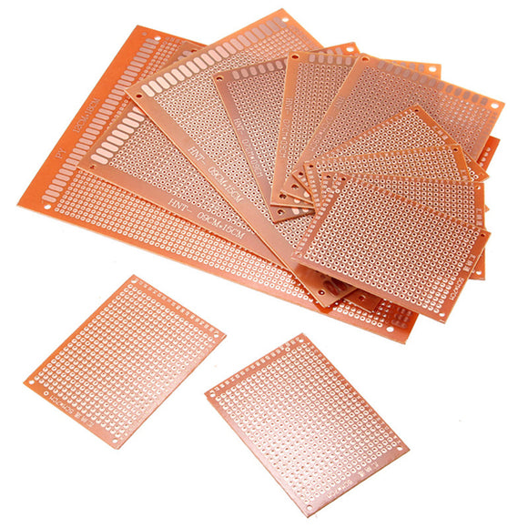 12pcs PCB Prototyping Printed Circuit Board Stripboard Prototype Breadboard With 4 Sizes