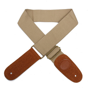 Guitar Strap 146cm Adjustable Guitar Bass Cotton Thick Strap Leather Ends