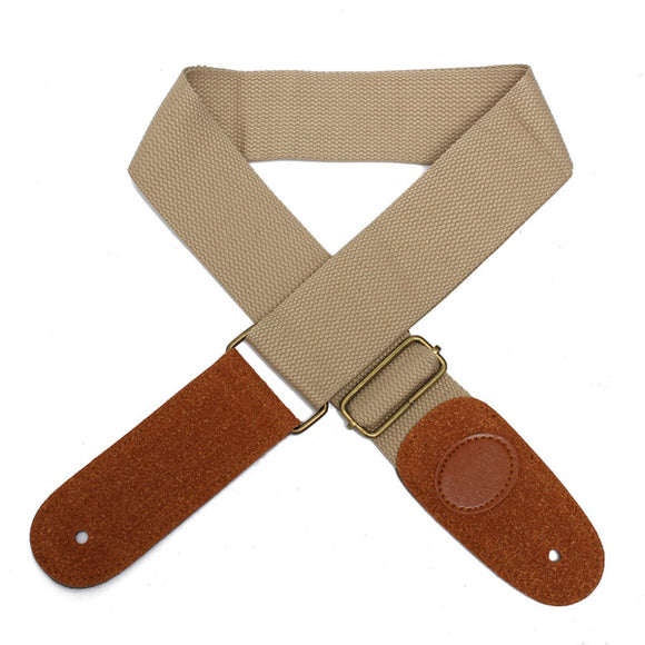 Guitar Strap 146cm Adjustable Guitar Bass Cotton Thick Strap Leather Ends