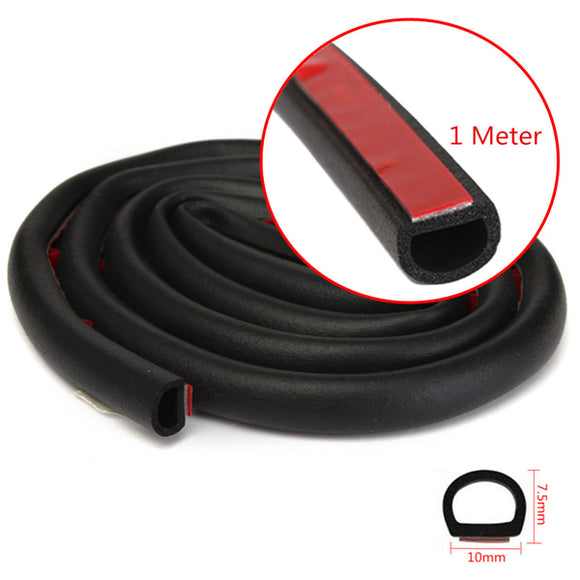 1M Small D Shape Car Truck Motor Door Hollow Rubber Seal Weather Strip 10x7.5mm