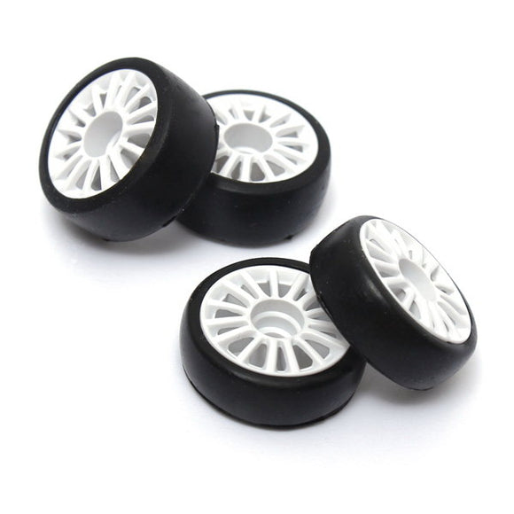 4Pcs 1:28 Remote Control Car Parts Black Soft Wheel Tire Set