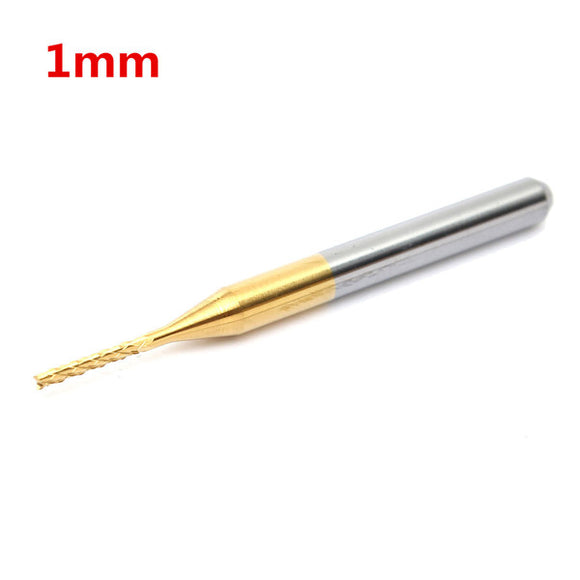1mm Tungsten Steel Titanium Coat Carbide End Mill Cutter Engraving Bit CNC PCB Rotary Burr