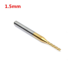 1.5mm Tungsten Steel Titanium Coat Carbide End Mill Cutter Engraving Bit CNC PCB Rotary Burr