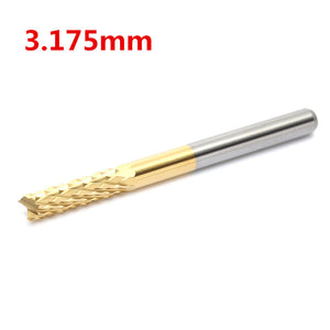 3.175mm Titanium Coated Corn Milling Cutter Carbide Engraving Bit CNC PCB Rotary Burr